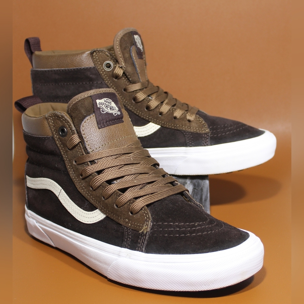Vans Sk8 Hi MTE Dark earth/tan suede and leather. EUC  men's 8 - Picture 7 of 15